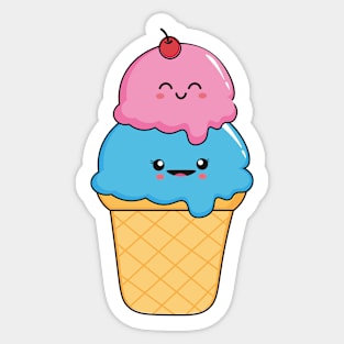 Kawaii Ice Cream Delight Sticker